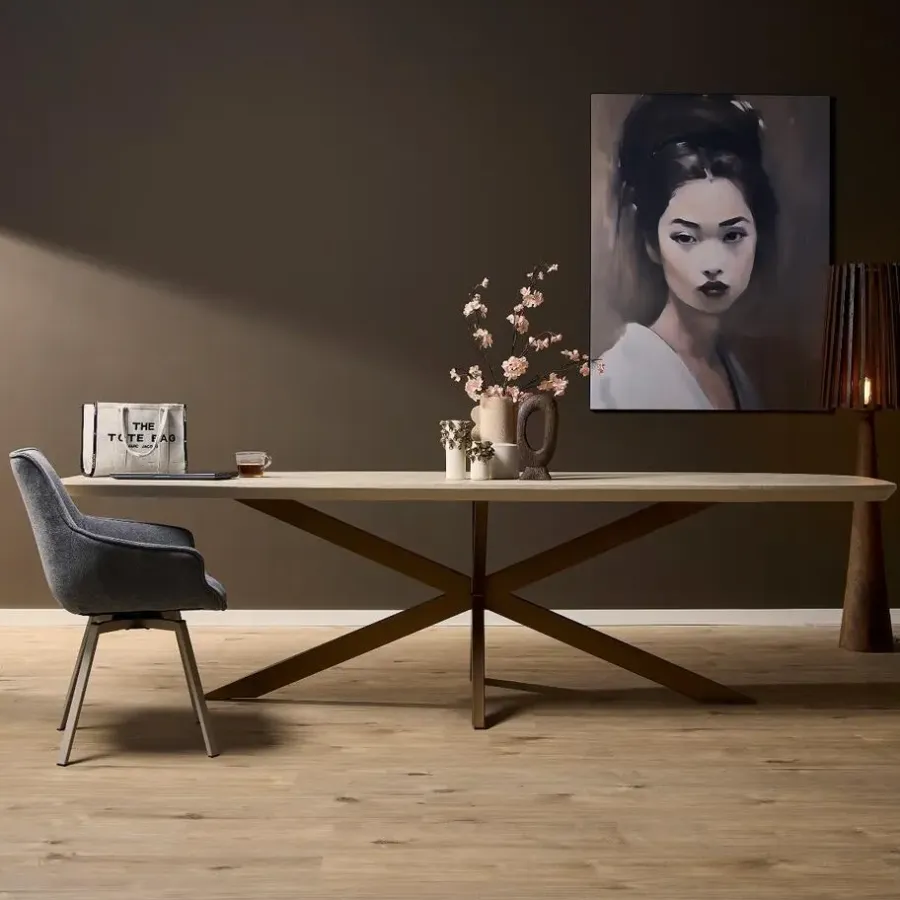 StarFurn - Eettafel Madison 280 cm Deens Ovaal - zand/brons