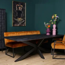 Rechthoekige Eettafels|Houten Eettafels-StarFurn - Eettafel New York 160 cm rechthoek