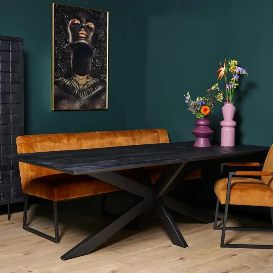 Rechthoekige Eettafels|Houten Eettafels-StarFurn - Eettafel New York 160 cm rechthoek