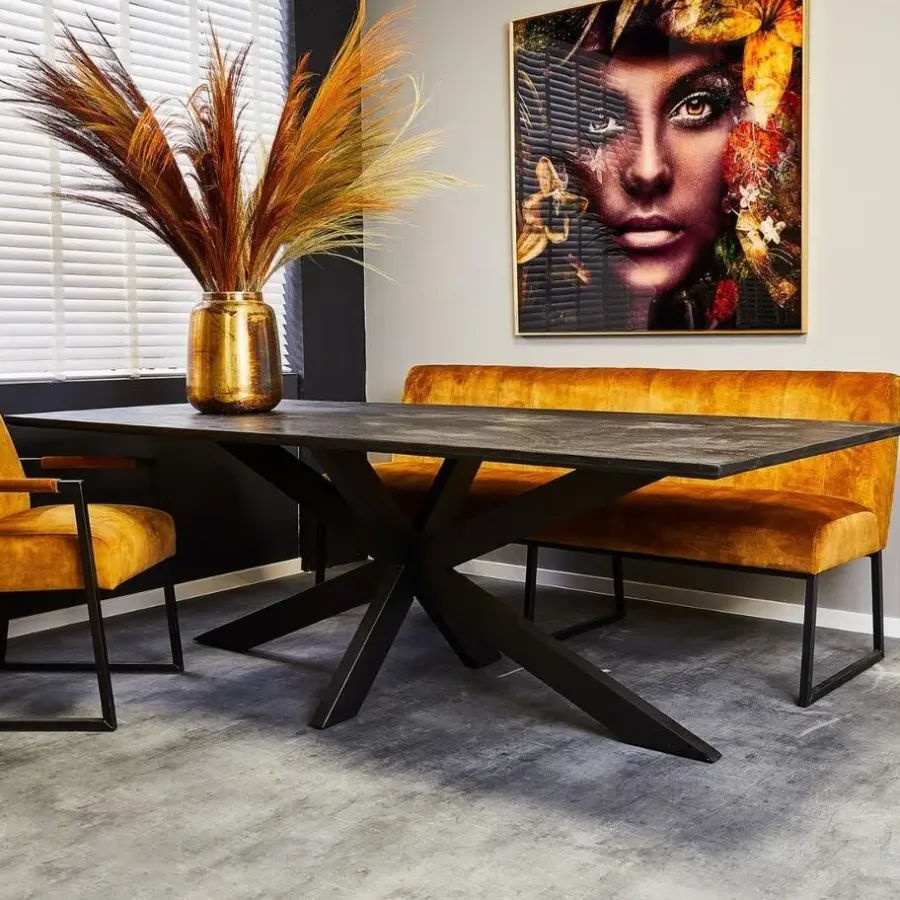 Rechthoekige Eettafels|Houten Eettafels-StarFurn - Eettafel New York 160 cm rechthoek