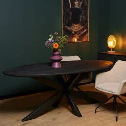 Houten Eettafels|Ovale Eettafels-StarFurn - Eettafel New York 180 cm ovaal