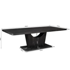 Starfurn - Eettafel Voco - Zwart - 110x240x76 cm