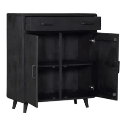 Wandkasten-StarFurn - Kabinet kast Omaha - 100 cm - zwart