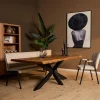 Rechthoekige Eettafels|Houten Eettafels-StarFurn - Rechthoekige boomstamtafel Boston - 160 cm - naturel