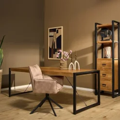 Rechthoekige Eettafels|Houten Eettafels-StarFurn - Rechthoekige eettafel Boaz - 220 cm - naturel