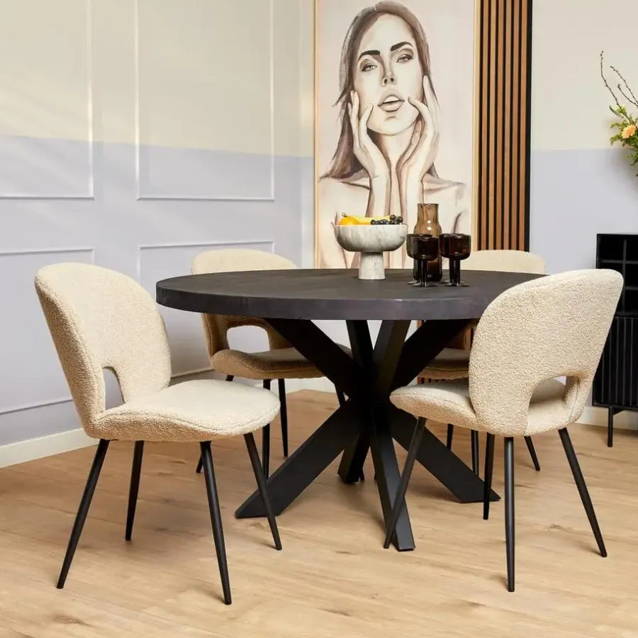 StarFurn - Ronde eettafel Denver - ø150 cm - zwart
