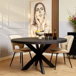 StarFurn - Ronde eettafel Denver - ø130 cm - zwart