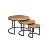StarFurn - Ronde salontafels Denver - set van 3 - naturel
