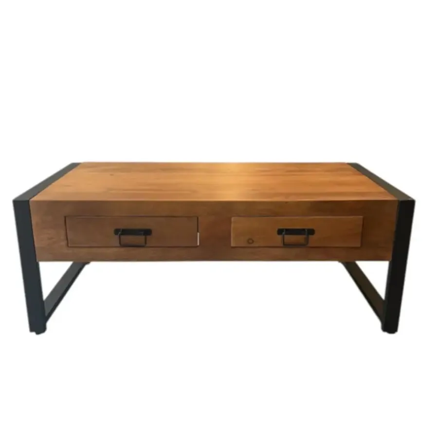 Salontafels-StarFurn - Salontafel Boaz met 2 lades - 120 cm - naturel