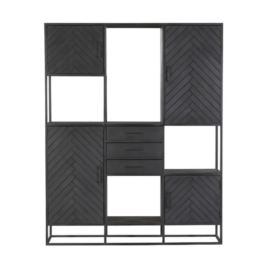 StarFurn - Vakkenkast New York Supreme XXL - 160 cm - zwart