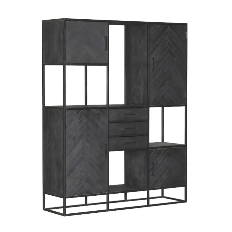 StarFurn - Vakkenkast New York Supreme XXL - 160 cm - zwart