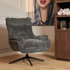 Fauteuils-StarFurn - Vera fauteuil - donkergrijs
