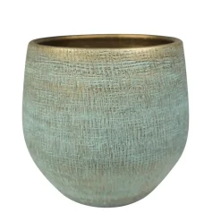 Ter Steege Steege Plantenpot - moderne look - blauw - 31 x 28 cm