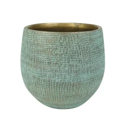 Ter Steege Steege Plantenpot - moderne look - blauw - 18 x 16 cm