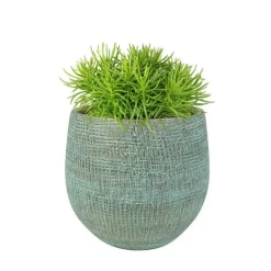 Ter Steege Steege Plantenpot - moderne look - blauw - 18 x 16 cm