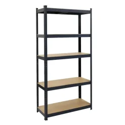 Stellingkasten-IVOL Stellingkast / Magazijnstelling - Zwart - 5 planken