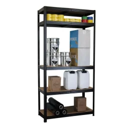 Stellingkasten-IVOL Stellingkast / Magazijnstelling - Zwart - 5 planken