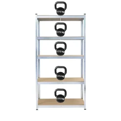 IVOL Stellingkast / Magazijnstelling - Zilver - 5 planken