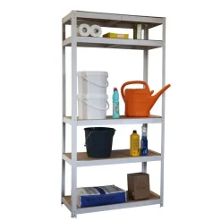 Stellingkasten-IVOL Stellingkast / Magazijnstelling - Wit - 5 planken
