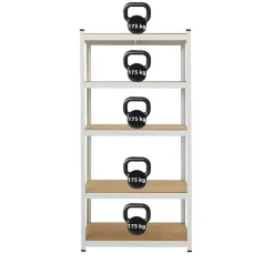 Stellingkasten-IVOL Stellingkast / Magazijnstelling - Wit - 5 planken