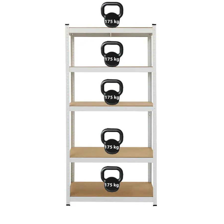 Stellingkasten-IVOL Stellingkast / Magazijnstelling - Wit - 5 planken