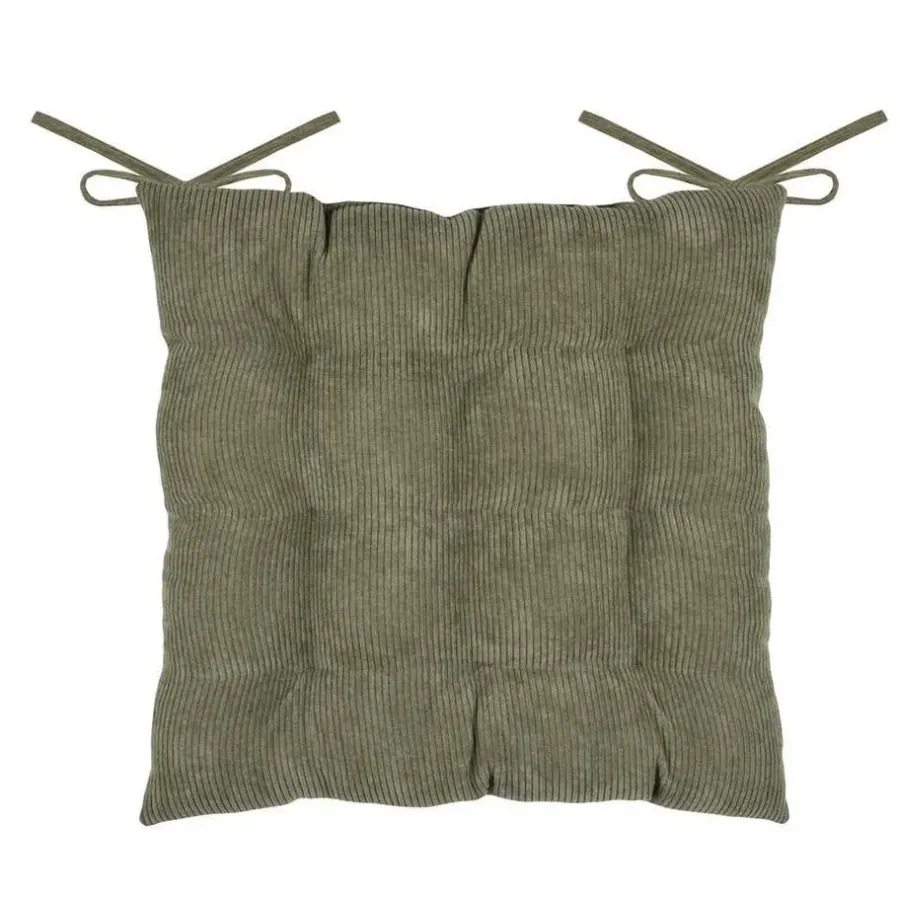 Tuinstoelkussens-Stof Textile stoelkussen - olijfgroen - 38 x 38 x 5 cm