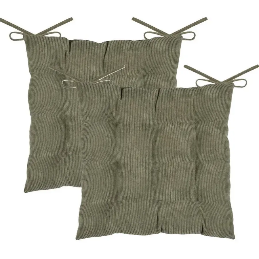 Tuinstoelkussens-Stof Textile stoelkussen - olijfgroen - 38 x 38 x 5 cm