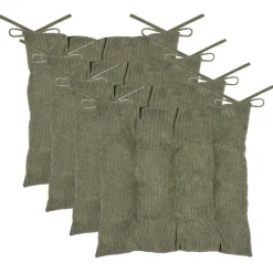 Tuinstoelkussens-Stof Textile stoelkussen - olijfgroen - 38 x 38 x 5 cm