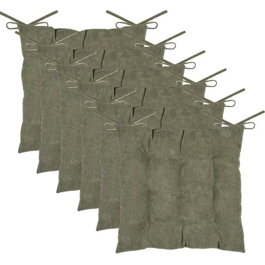 Tuinstoelkussens-Stof Textile stoelkussen - olijfgroen - 38 x 38 x 5 cm