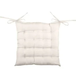 Stof Textile stoelkussen - gebroken wit - 40 x 40 x 4 cm