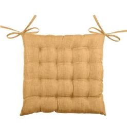Tuinstoelkussens-Stof Textile stoelkussen - okergeel - 40 x 40 x 4 cm