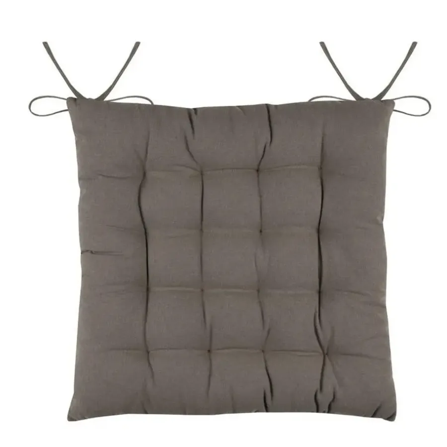 Tuinstoelkussens-Stof Textile stoelkussens - taupe - 38 x 38 x 3.5 cm