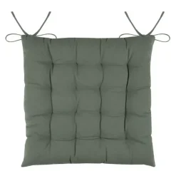 Stof Textile stoelkussens - groen - 38 x 38 x 3.5 cm