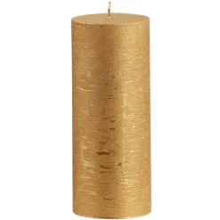 Leen Bakker Stompkaars rustiek - goudkleur - 17xØ7 cm