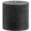 Kaarsen-Leen Bakker Stompkaars rustiek - zwart - 10xØ10 cm