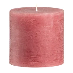 Kaarsen-Leen Bakker Stompkaars rustiek Sfeer - oudroze - 10 cm