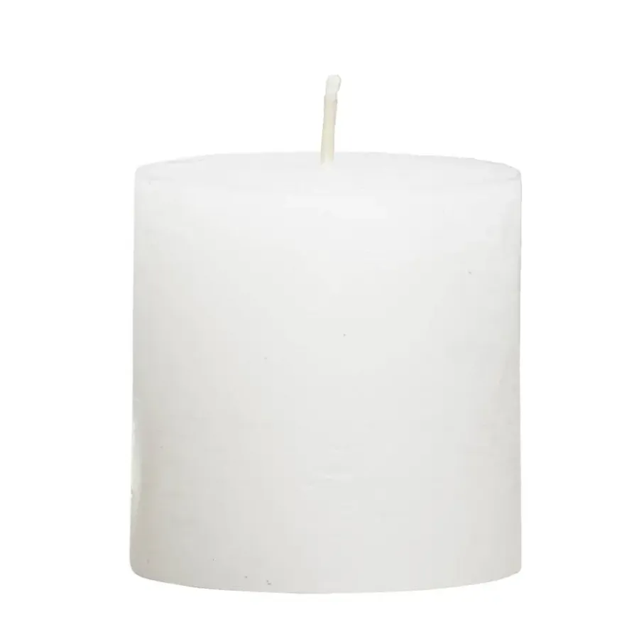 Leen Bakker Stompkaars rustiek Sfeer - wit - 7 cm