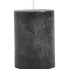 Kaarsen-Leen Bakker Stompkaars Winterwarm zwart - 9,5xØ6,8 cm