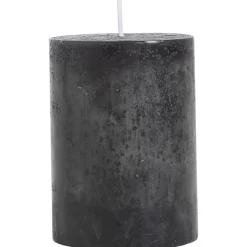 Kaarsen-Leen Bakker Stompkaars Winterwarm zwart - 9,5xØ6,8 cm