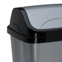 Storage Solutions Afvalemmer - 10L - grijs/zwart - klep deksel