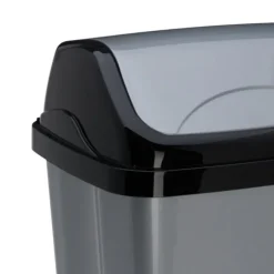 Storage Solutions Afvalemmer - 16L - grijs/zwart - klep deksel