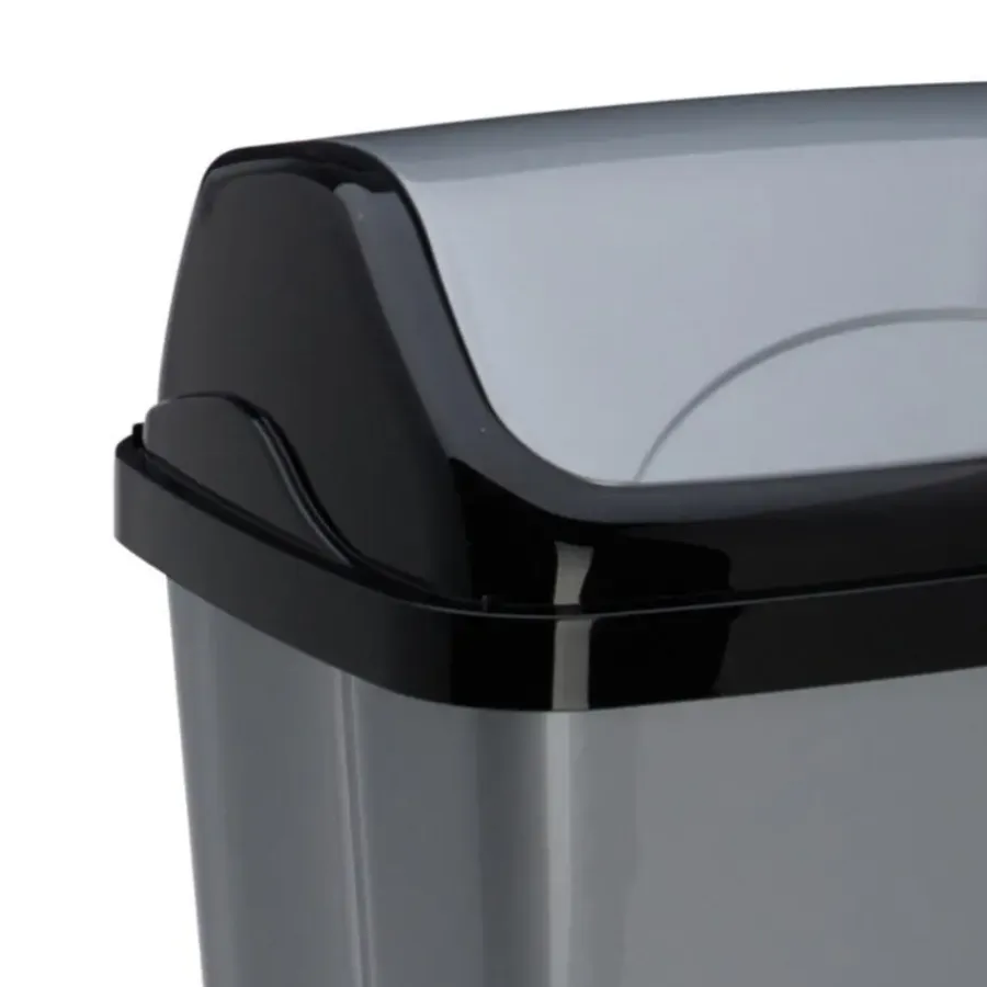 Storage Solutions Afvalemmer - 16L - grijs/zwart - klep deksel