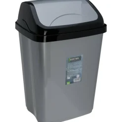 Storage Solutions Afvalemmer - 16L - grijs/zwart - klep deksel
