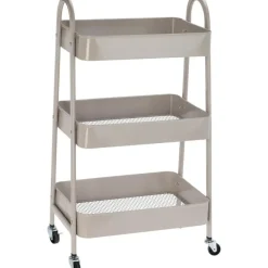 Trolleys-Storage Solutions Keukentrolley - beige - metaal - 79x44x32 cm