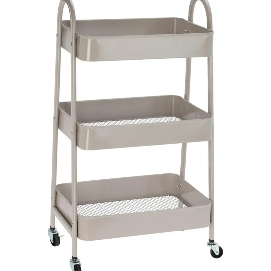 Trolleys-Storage Solutions Keukentrolley - beige - metaal - 79x44x32 cm