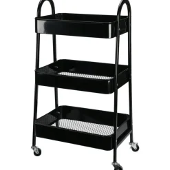 Trolleys-Storage Solutions Keukentrolley - zwart - metaal - 79x44x32 cm