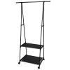 Kledingopbergers|Kledingrekken-Storage Solutions Kledingrek met planken - metaal - op wielen - zwart - 85 x 45