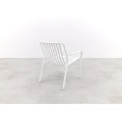 Tuinstoelen-Van der Garde Tuinmeubelen - Premium Stripe Loungestoel - Wit