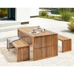 Beliani SULZANO - Tuintafel - Lichthout - Acaciahout