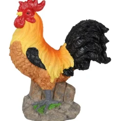 Tuindecoratie-Sunnydays Tuin decoratie Haan/kippen beeld - 21 x 24 cm - buiten